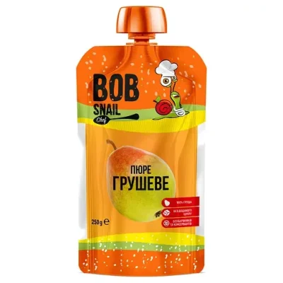 Пюре фруктове Bob Snail Груша, пастеризоване, 250 г