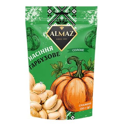 Семески гарбуза солоні смажені ALMAZ 130 г