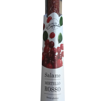 Ковбаса салямі з клюквой БЕЗ ГЛЮТЕНА Salumi Capputa Salame Mirillo Rosso, 300г  Италия