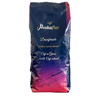Кава в зернах БЕЗ КОФЕЇНА 100% натуральна Mokaflor Descafeinado 1 кг Іспанія