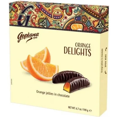 Цукерки шоколадні з апельсиновим мармеладом Goplana Delights Orange Польща 190г