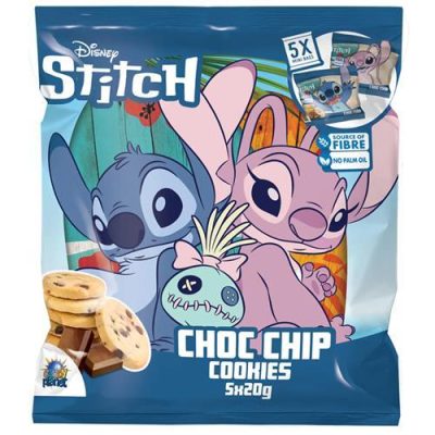 Печиво БЕЗ ПАЛЬМОВОГО МАСЛА Disney Stitch Choc Chip Cookies (5x20г) 100 г Польща