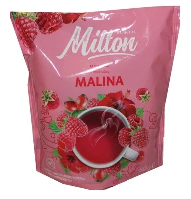 Чай зі смаком Малини у пакетиках Milton Malina (40 пакет) 80г Польща