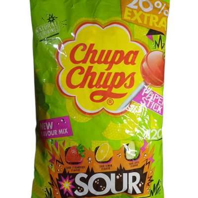 Цукерки на паличці три смаки Chupa Chups Sour 120шт 1440г Іспанія