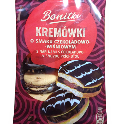 Печиво бісквітне з шоколадним кремом та вишневим джемом Bonitki Kremowki 330г Польща