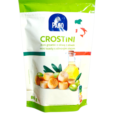 Гренки хлібні пшеничні з оливковою олією Pano Crostini 80г Італія