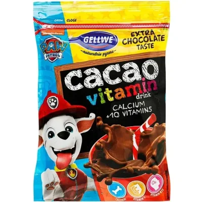 Дитяче какао з вітамінами Щенячий Патруль Gellwe cacao vitamin Paw Patrol 150г Польща