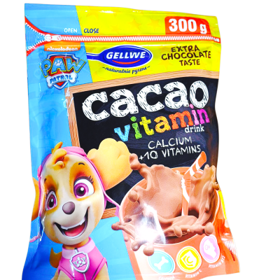 Дитяче какао з вітамінами Щенячий Патруль Gellwe cacao vitamin Paw Patrol 300г Польща
