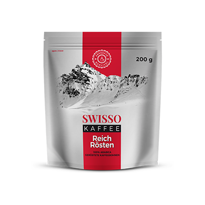 Кава розчинна сублімована Swisso Kaffe Reich Rösten 200г эконом пакет Німеччина