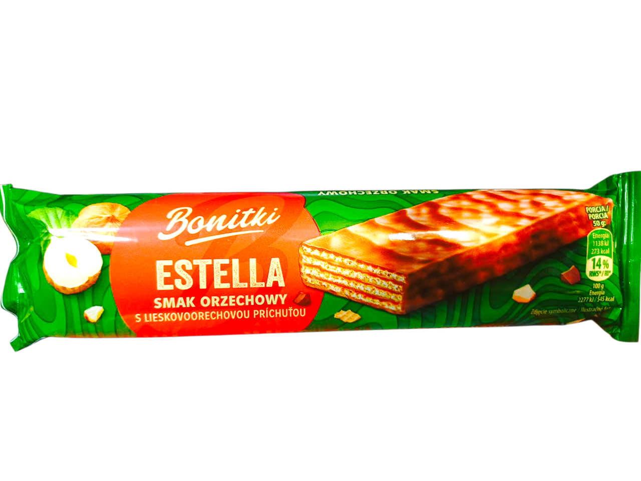 Вафлі горіхові у шоколаді Bonitki-Estella orzechowa 50г Польща