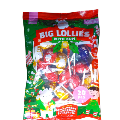Льодяники на паличці з жувальною гумкою БЕЗ ГЛЮТЕНА Big Lollies (20 шт. х 23 г) 460 г Нідерланди