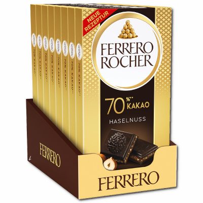 Шоколад чорний 70% з фундуком Ferrero Rocher Zartbitter  90г Італія