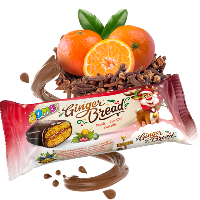 Пряник імбирний із мультифруктовим джемом та апельсиновою цедрою Bombi 50 г Словаччина