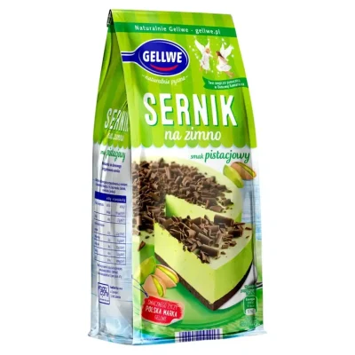 Сирний пиріг з фісташковим смаком без випікання Sernik (Будівець, чізкейк) Gellwe Польща 193г