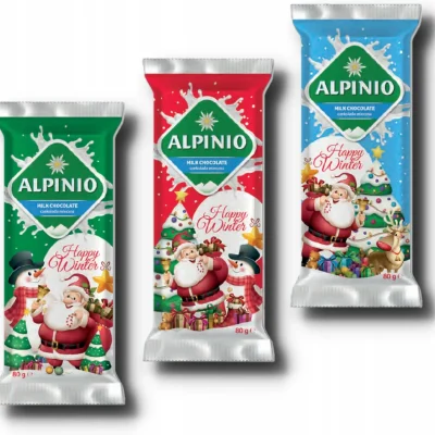 Шоколад молочний Alpinio Merry Christmas 80 г Польша