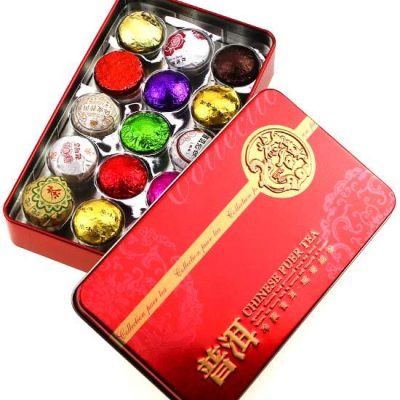 Чай Пуер пресований асорті в подарунковій коробці (15 штук), 75 г
