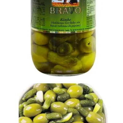 Оливки-гігант з Корнішонами Bravo Aceitunas Kimbo Gordales 1000 г Іспанія