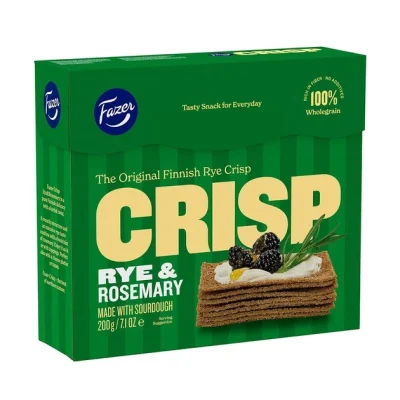 Хлібці житні з розмарином Fazer Crisp Rye&Rosemary 200 г Фінляндія