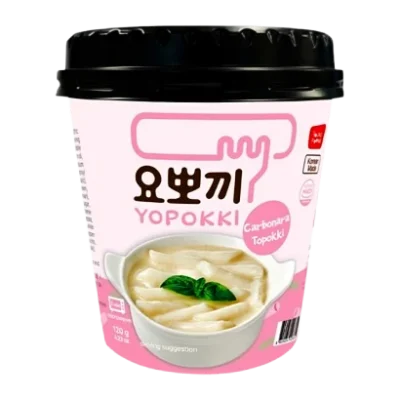 Рисові палички топокки із соусом карбонару Yopokki Carbonara Topokki 120г Корея
