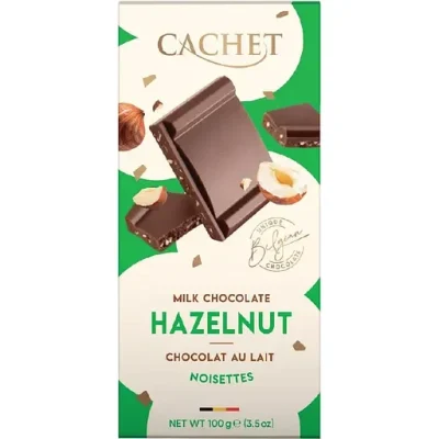 Шоколад молочний із лісовим горіхом Cachet Hazelnut Бельгія 100 г