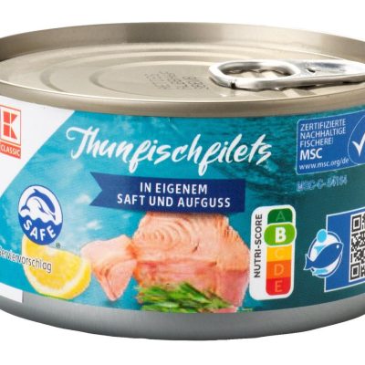 Тунець шматочками у власному соку K-Classic Thunfischfilets in eigenem Saft und Aufguss 195 г Польща