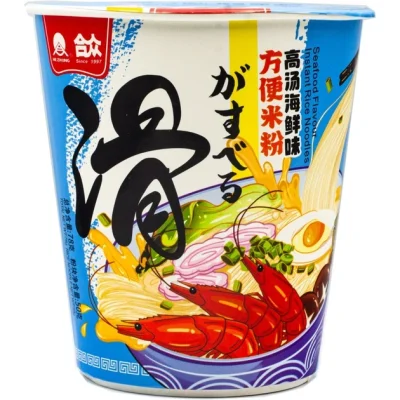 Рисова вермішель швидкого приготування зі смаком морепродуктів Hezhong 78г Китай