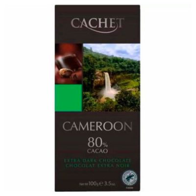 Шоколад екстра чорний 80% какао Cachet Cameroon 100 г Бельгія