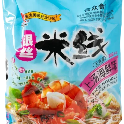 Рисова вермішель швидкого приготування зі смаком морепродуктів Hezhong 105г Китай