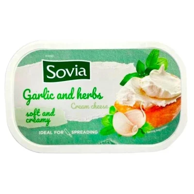 Крем-сир із часником та травами Sovia Garlic and herbs 200 г Іспанія