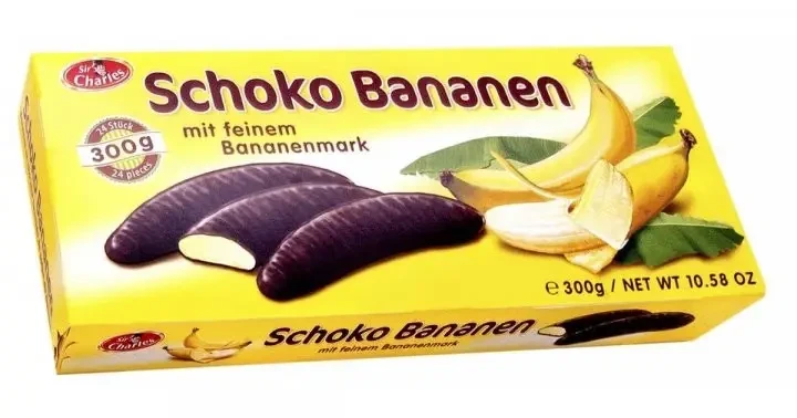 Цукерки шоколадні Schoko Bananen (з банановою начинкою) Sir Charles Австрія 300 г