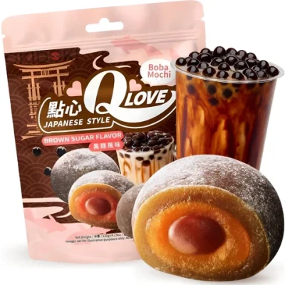 Моті (японське тістечко) із брауні Qlove Boba Mochi Brown Sugar Flavor (8х15г) 120г Тайвань