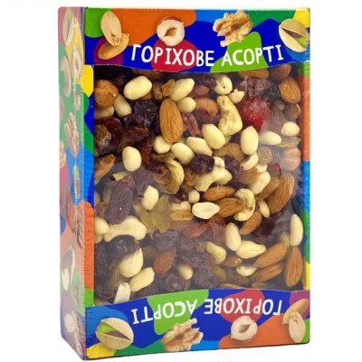 Горіхове асорті в коробці (мікс горіхів та сухофруктів) Amanti 500г