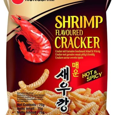 Крекери зі смаком гострих креветок Nongshim Shrimp Flavoured Cracker Hot&Spicy 75г Південна Корея