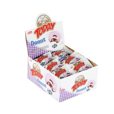 Кекс (донат) в глазурі зі смаком чорниці Elvan Today Donut Blueberry 1200г Туреччина