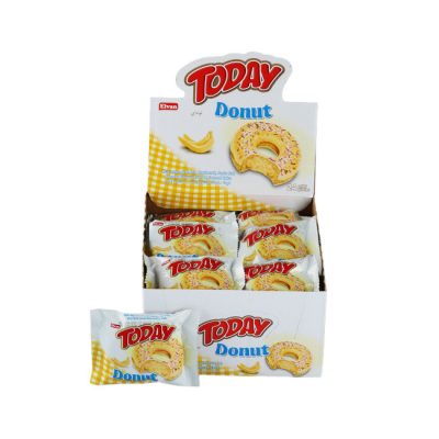 Кекс (донат) у глазурі зі смаком банана Elvan Today Donut Blueberry 1200г Туреччина