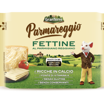 Сир тостовий з пармезаном БЕЗ ГЛЮТЕНА Gran Terre Parmareggio Fettine 150 г Італія