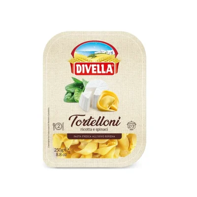Тортеллоні з сиром рікотта та шпинатом Divella Tortelloni Ricotta e Spinaci 250г Італія