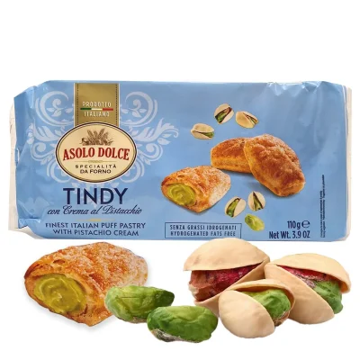 Печиво листкове з фісташковим кремом Asolo Dolce Tindy con Crema al Pistacchio 110г Італія