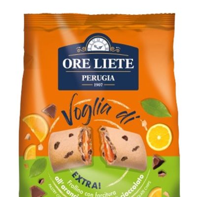 Печиво пісочне з шоколадом і апельсиновим джемом Ore Liete Perugia Voglia di Extra 200г Італія