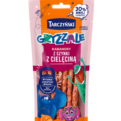 Ковбаски Кабанос  Дитячі з шинкою та яловичиною TARCZYŃSKI Kabanosy Gryzzale 90г Польща