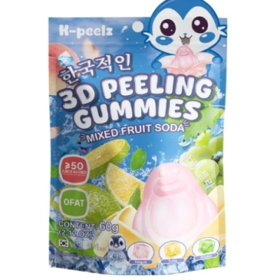 3D Желейні цукерки фруктове газування K-Peelz 3D Peeling Gummies Mixed Fruit Soda 60г Корея