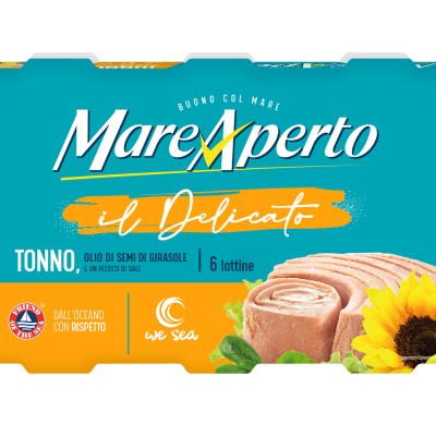 Тунець у олії Mare ApertoTonno all Olio di Girasole (6х70 г) 420 г Італія