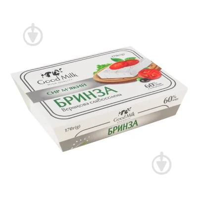 Сир м'який Бринза вершкова слабосолона 60% Good Milk 170г