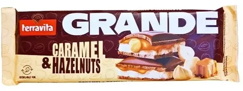 Шоколад молочний з Карамеллю і фундуком Terravita Caramel & Hazelnuts 235 г Польща