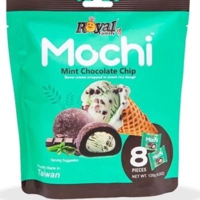 Моті (японське тістечко) з м'ятним кремом та шоколадом Royal Family Mochi Mint Chocolate Chip (8х15г) 120г Тайвань