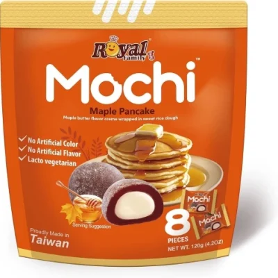 Моті (японське тістечко) зі смаком кленових панкейків Royal Family Mochi Maple Pancake (8х15г) 120г Тайвань