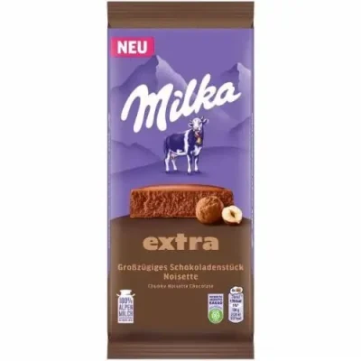 Шоколад молочний з кремом лісового горіха Milka Extra Noisette 190 г Швейцарія