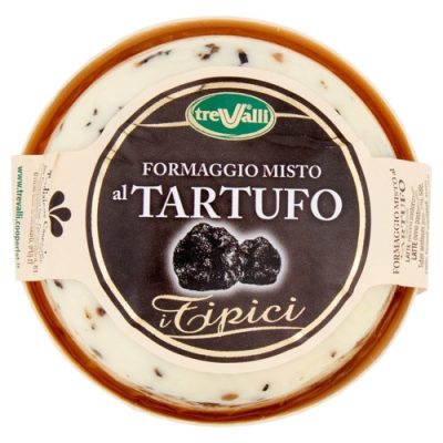 Сир напівтвердий з чорним трюфелем Trevalli Formaggio Misto al Tartufo 180г Італія