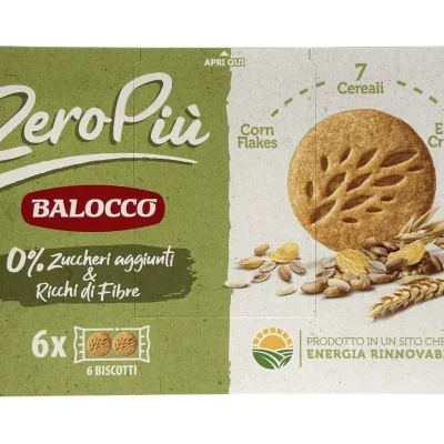 Печиво пісочне 7 злаків БЕЗ ЦУКРУ Balocco ZeroPiu 7 Cereali (6*38.3г) 230г Італія
