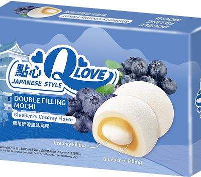 Моті (японське тістечко) чорниця Qlove Double Filling Mochi Blueberry Creamy Flavor 180г Тайвань